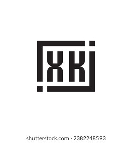 XK minimalist geometric symbol logo in high quality professional design that will print well across any print media