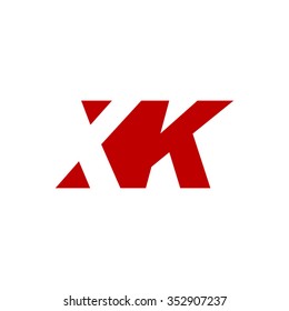XK negative space letter logo red