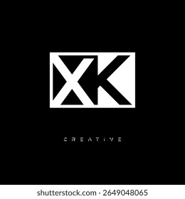 XK Negative Space Monogram – Minimalist Black and White Letter mark Logo for Creative Branding, Fashion Identity and Modern Design Concepts
