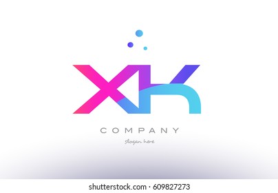 xk x k  creative pink purple blue modern dots creative alphabet gradient company letter logo design vector icon template
