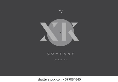xk x k  grey modern stylish alphabet dot dots eps company letter logo design vector icon template 