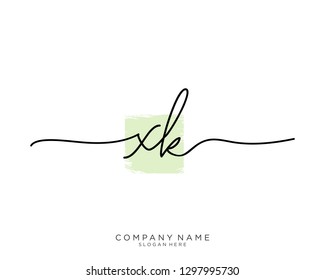 XK X K Initial handwriting logo template