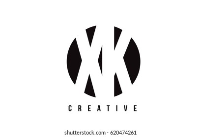 XK X K White Letter Logo Design with Circle Background Vector Illustration Template.