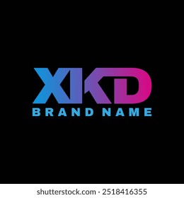 XKD letter gradient illustration of an background