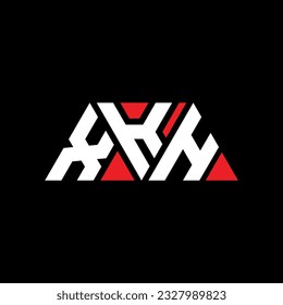 Diseño del logotipo de la letra del triángulo XKH con forma de triángulo. Monograma de diseño del logotipo del triángulo XKH. Plantilla de logotipo vectorial de triángulo XKH con color rojo. Logo triangular XKH Diseño sencillo, elegante y lujoso.