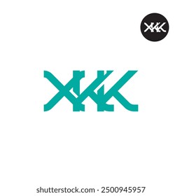 Diseño de monograma de letra de logotipo XKK