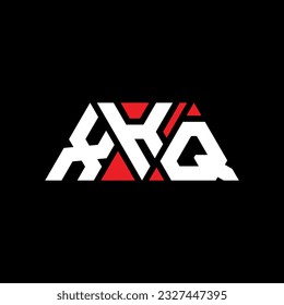 XKQ triangle letter logo design with triangle shape. XKQ triangle logo design monogram. XKQ triangle vector logo template with red color. XKQ triangular logo Simple, Elegant, and Luxurious design.