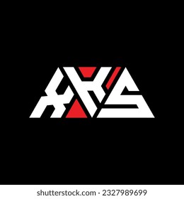 XKS triangle letter logo design with triangle shape. XKS triangle logo design monogram. XKS triangle vector logo template with red color. XKS triangular logo Simple, Elegant, and Luxurious design.