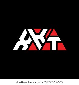 XKT triangle letter logo design with triangle shape. XKT triangle logo design monogram. XKT triangle vector logo template with red color. XKT triangular logo Simple, Elegant, and Luxurious design.