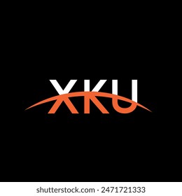 XKU Flat accounting logo design on white background. XKU creative initials Growth graph letter logo concept. 