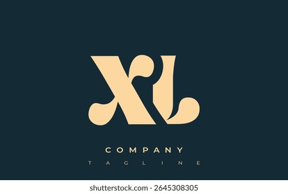 XL Creative Abstract Typography Logo Design. Elegant logo combining bold typography and creative shapes, ideal for branding and identity solutions.