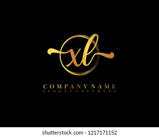 XL initial handwriting logo circle template vector