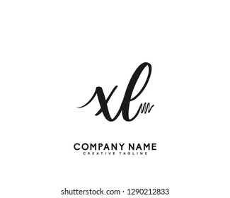 XL Initial Handwriting Logo Template Vector