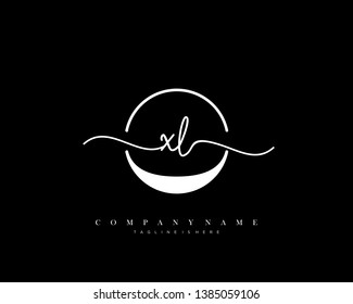 XL initial handwriting logo template vector