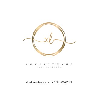 XL initial handwriting logo template vector
