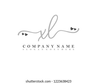 XL Initial handwriting logo vector