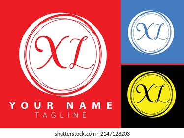 XL initial letter handwriting and signature logo design template