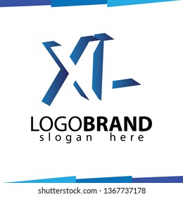 XL Initial Letter logo in negative space vector template