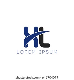 xl initial letter uppercase logo blue and black