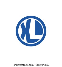 XL initial letters circle business logo blue