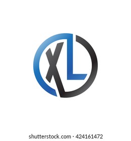 XL initial letters looping linked circle logo blue black