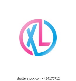 XL initial letters looping linked circle logo pink blue