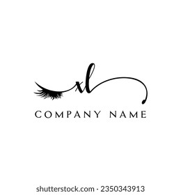 XL initial Logo lash logo eyelash vector modern