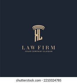 XL initial monogram lawfirm logo with pillar design