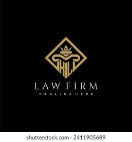 XL initial monogram logo for lawfirm with pillar in creative square design