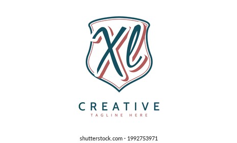 XL Initials, handwriting logo vector
