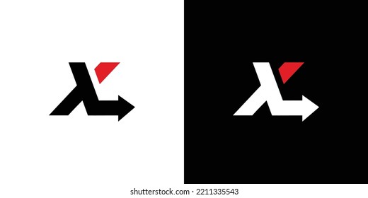 XL initials logo design, unique and modern combination of direction symbols 2