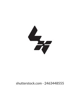 Logo inicial del monograma del concepto de exportación del diseño dinámico y fresco de la letra XL