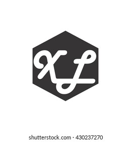 XL letter hexagon logo vector