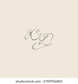 XL letter initial royal design minimalist style curve monogram elegant concept logo