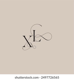 XL letter line and bold mix concept beautiful initial wedding serif monogram logo