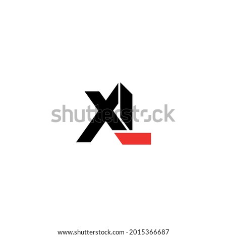 XL letter logo vector design with black and red color