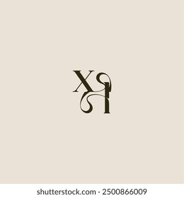 XL letter luxurious concept elegant wedding dynamic line monogram logo
