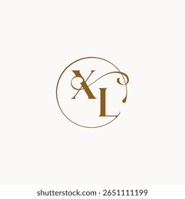 XL letter luxurius feeling with flow circle fows wedding logo monogram elegant style