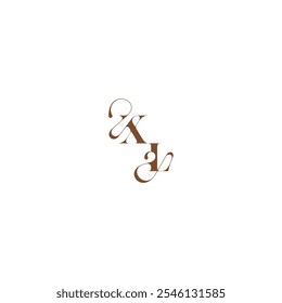 XL letter wedding logo concept elegant curve monogram bold and hairline initial