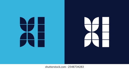XL logo design with tile shape. Minimalist and modern vector illustration design suitable for business or brand