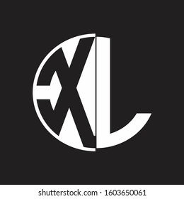 XL Logo monogram with Negative space style design tempate