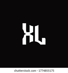 XL Logo monogram with pieces cut elements design template
