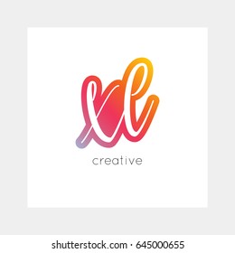 XL logo, vector. Useful as branding, app icon, alphabet combination, clip-art.