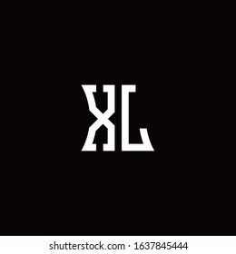 XL monogram logo with curved side style design template