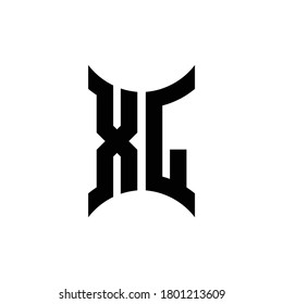 XL monogram logo with curved side design template
