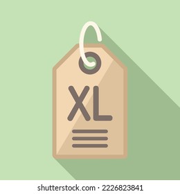 XL paper tag icon flat vector. Fabric label. Cloth material