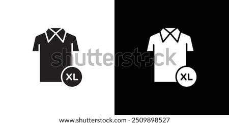 XL Shirt Size Icon Black line art vector logo set