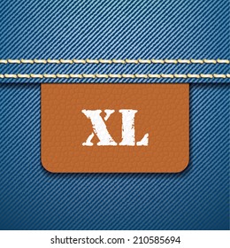 Etiqueta de ropa tamaño XL - ilustración vectorial