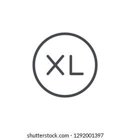 XL size icon isolated on white background. Extra large symbol modern, simple, vector, icon for website design, mobile app, ui. Vector Illustration