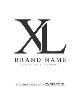 XL trendy logotype template. Initial letter x and l classic font style. Creative logo for company name or identity. Vector illustration.